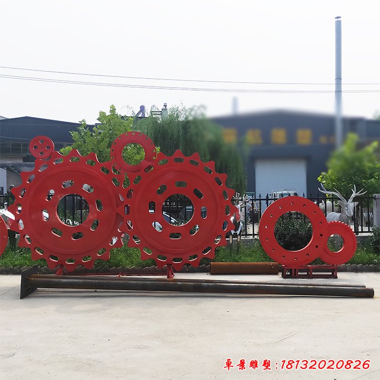 企业不锈钢抽象齿轮雕塑 (2)