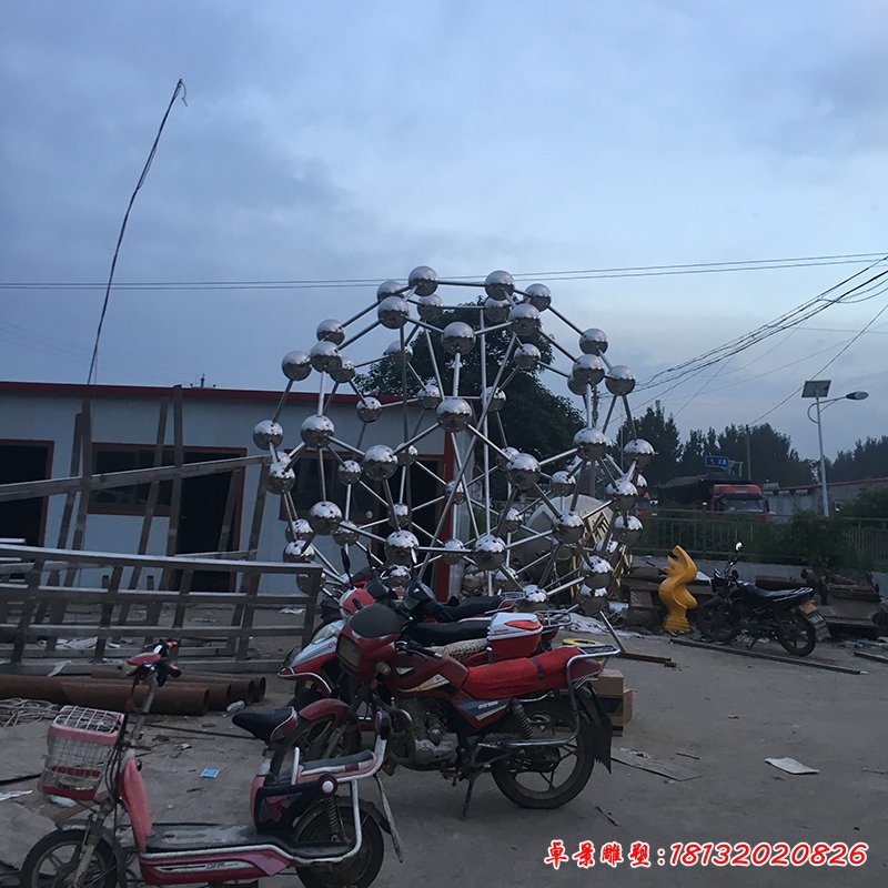 不锈钢原子球雕塑,校园不锈钢雕塑 (3)