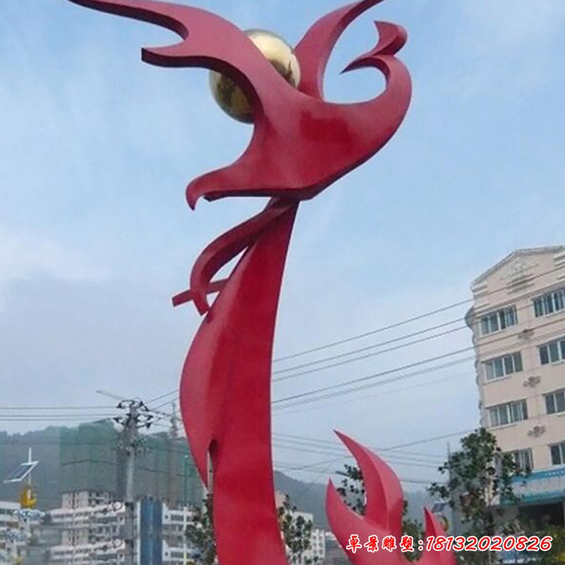 不锈钢飞翔旗帜 校园景观雕塑