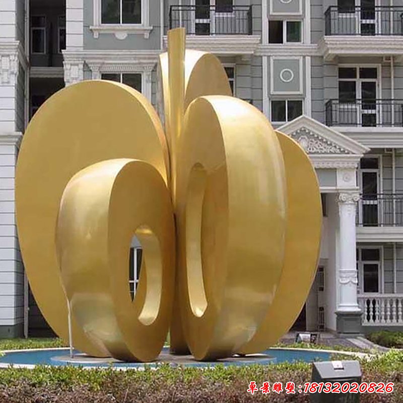 不锈钢抽象苹果雕塑