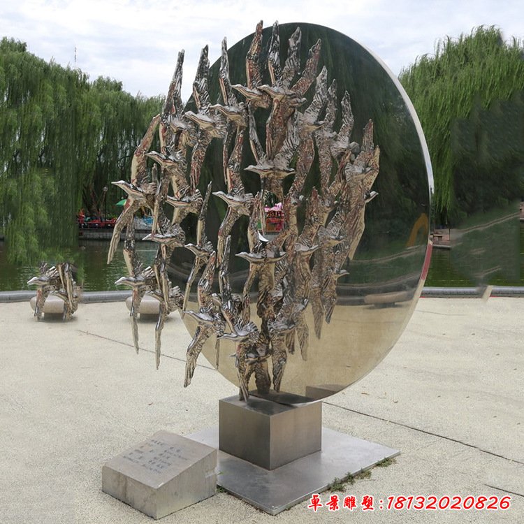 厂供应不锈钢雕塑 信鸽造型不锈钢景观雕塑户外大型动物雕塑定制65562