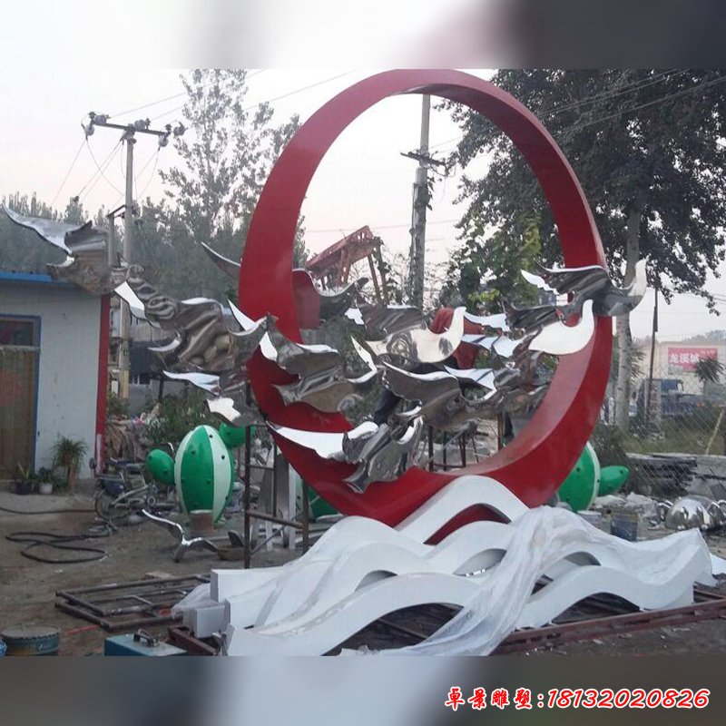 不锈钢和平鸽雕塑,不锈钢广场雕塑 (2)