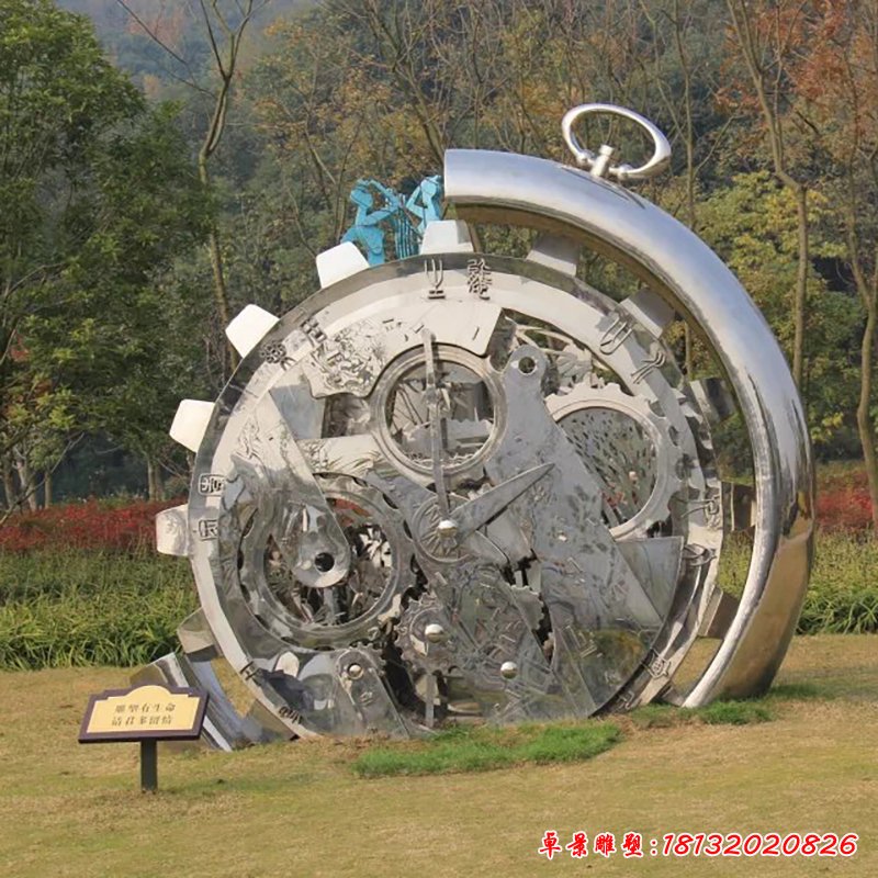 不锈钢广场抽象齿轮景观雕塑