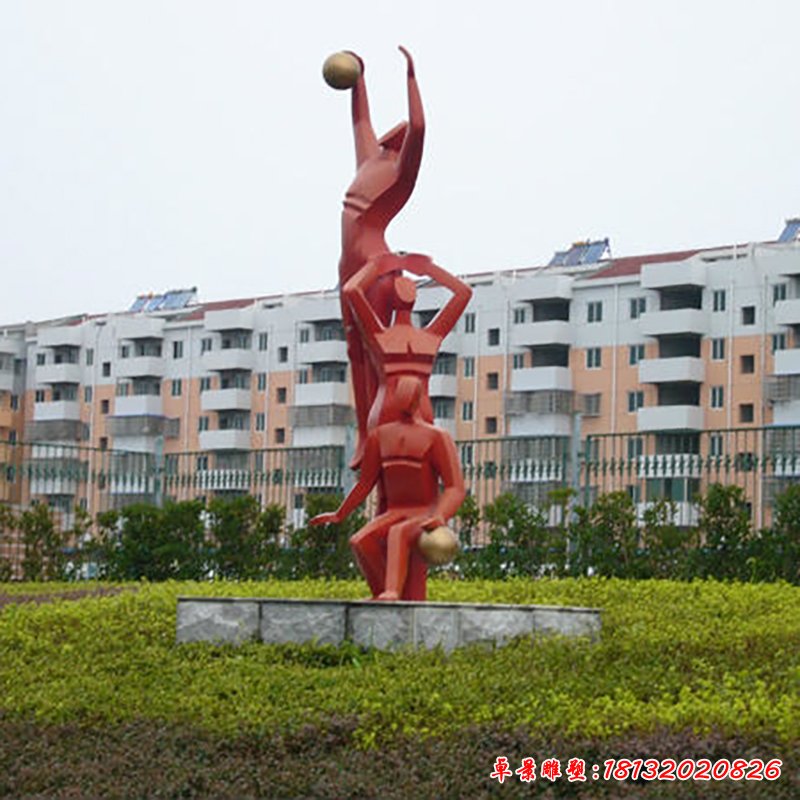 不锈钢打篮球雕塑,公园运动不锈钢雕塑_看图王