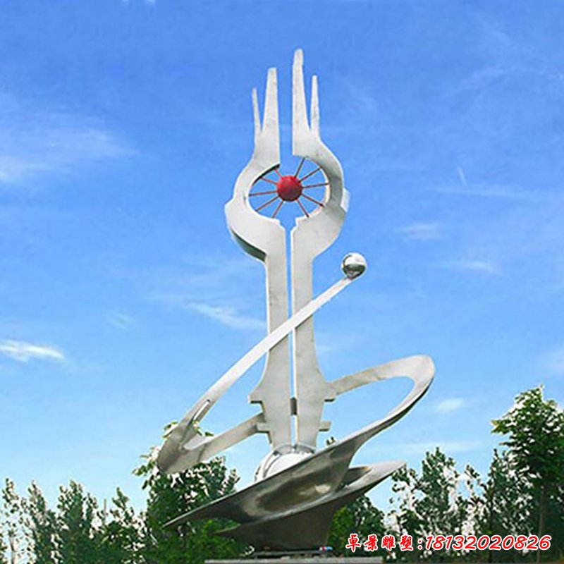 大型抽象创意校园景观,不锈钢雕塑