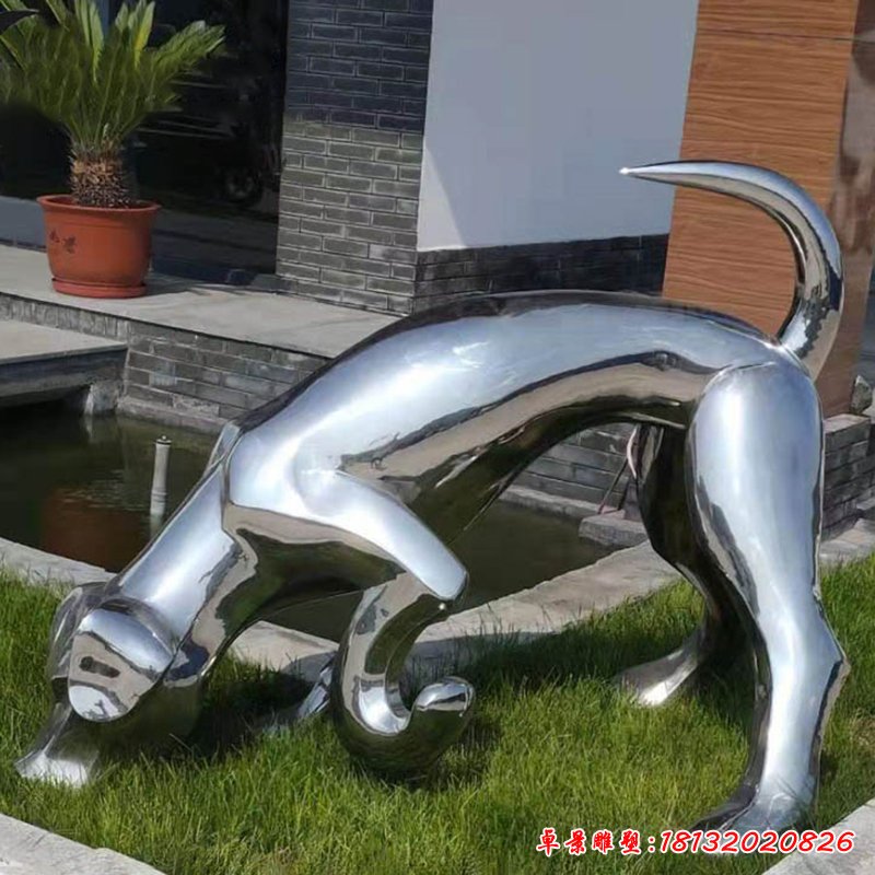 不锈钢狗雕塑 (4)