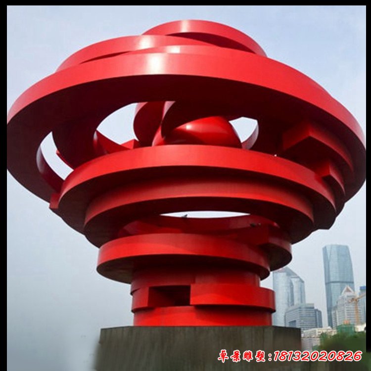 大型抽象螺旋建筑不锈钢雕塑