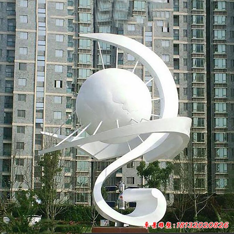 创意抽象太阳景观,不锈钢雕塑