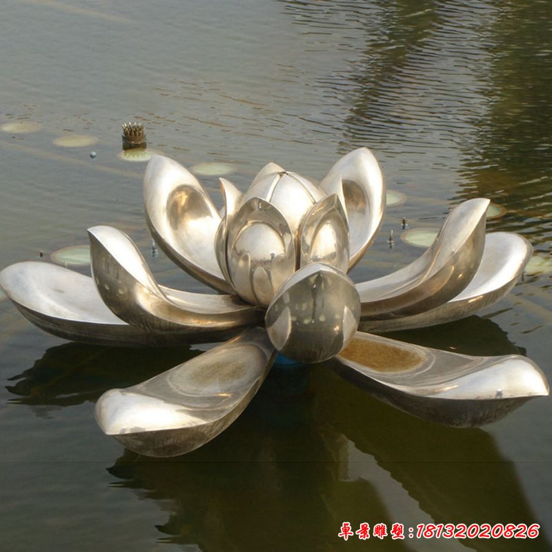 不锈钢荷花景观雕塑