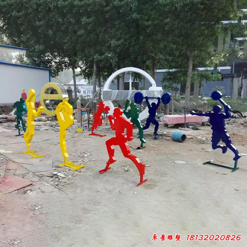 不锈钢抽象人物雕塑,不锈钢运动雕塑 (2)