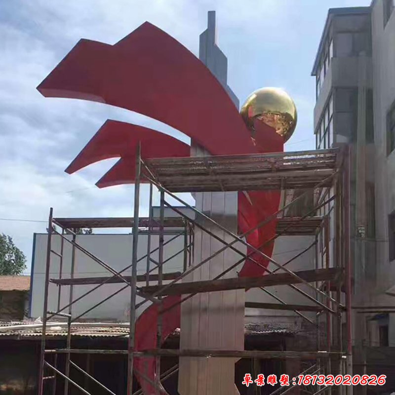 不锈钢彩带抽象 广场景观雕塑