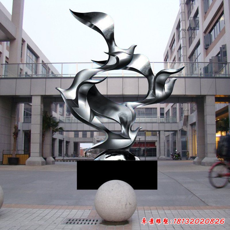 不锈钢飞翔雕塑,校园不锈钢雕塑