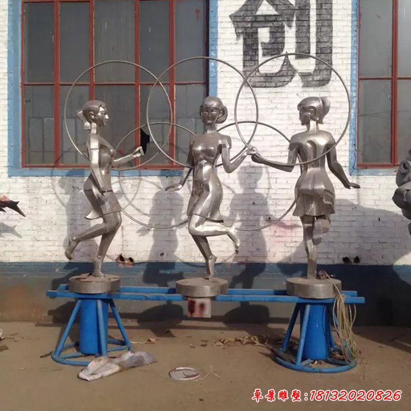 不锈钢自由操雕塑,不锈钢运动雕塑