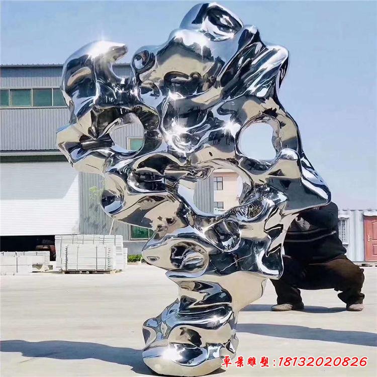 不锈钢太湖石雕塑 (2)