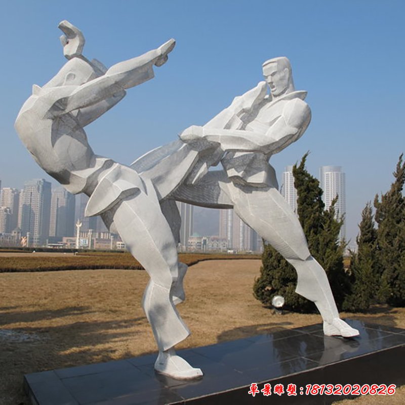 武术雕塑  不锈钢抽象人物