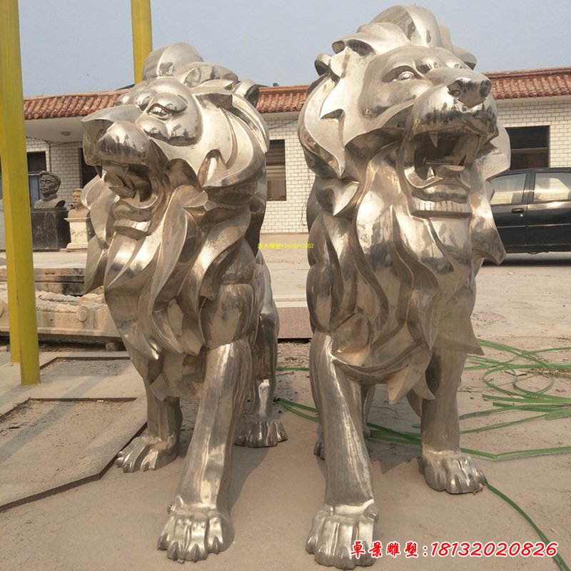 不锈钢狮子雕塑 (8)