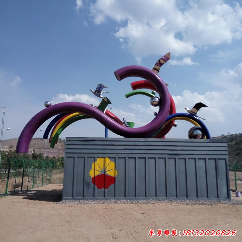 不锈钢祥云雕塑,不锈钢飞翔雕塑,广场雕塑 (5)
