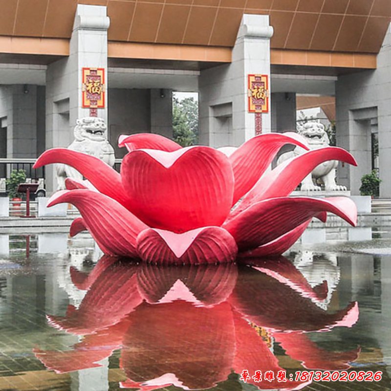 不锈钢荷花抽象景观雕塑