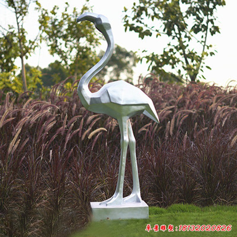 不锈钢公园火烈鸟雕塑