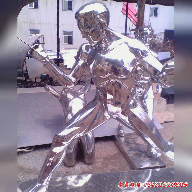 不锈钢抽象人物雕塑 (2)_看图王