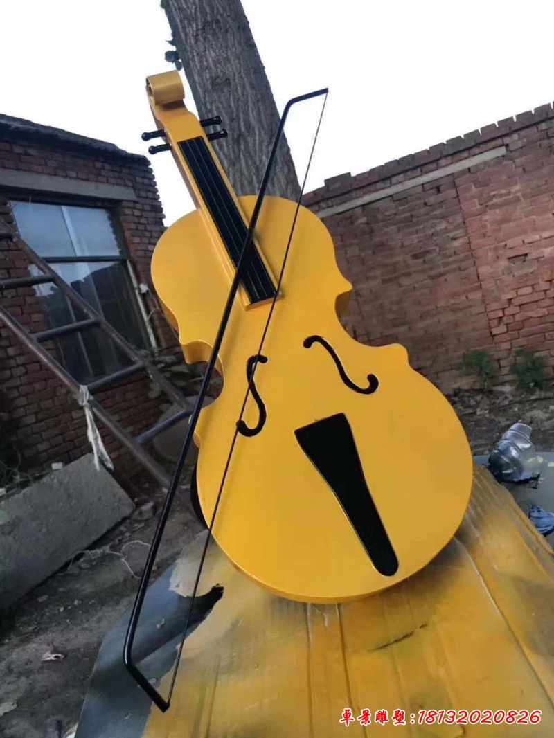不锈钢抽象提琴雕塑 (2)