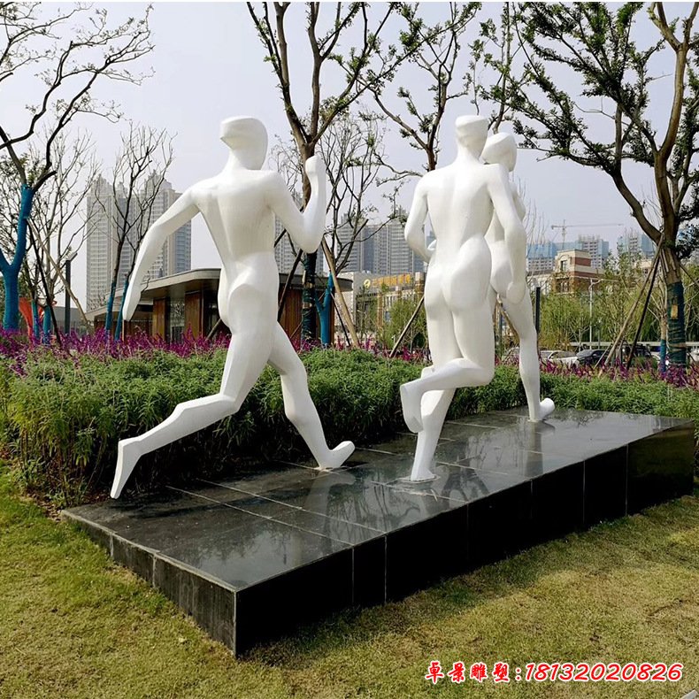 体育运动雕塑不锈钢抽象竞走人物大型户外广场公园商场商业街摆件定制13735 (1)