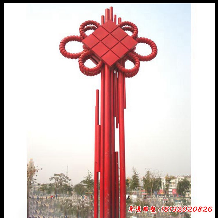 户外抽象不锈钢中国结雕塑