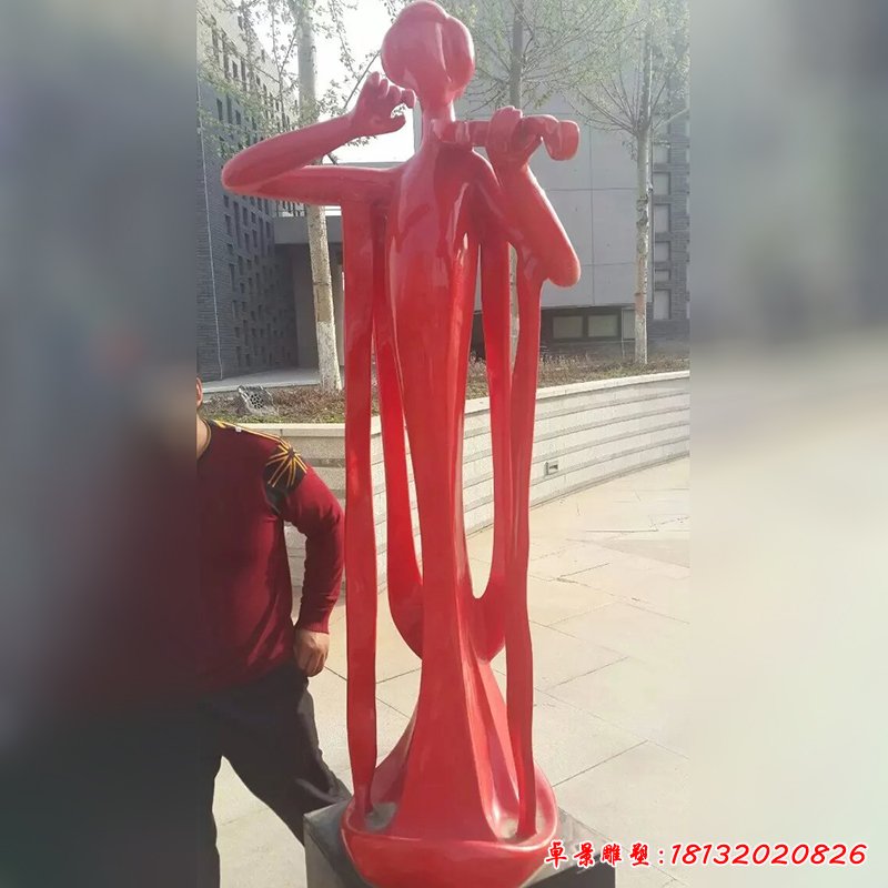 不锈钢抽象人物雕塑,广场不锈钢雕塑 (4)