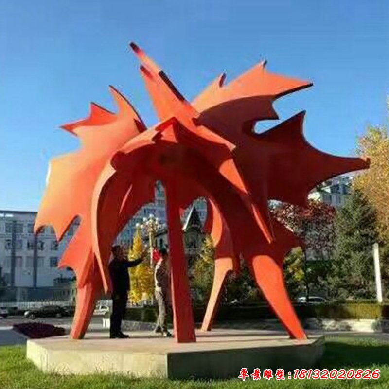 不锈钢飞鸽树叶雕塑  广场景观雕塑