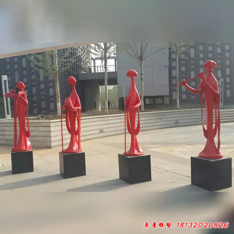 不锈钢抽象人物雕塑，广场不锈钢雕塑 (2)