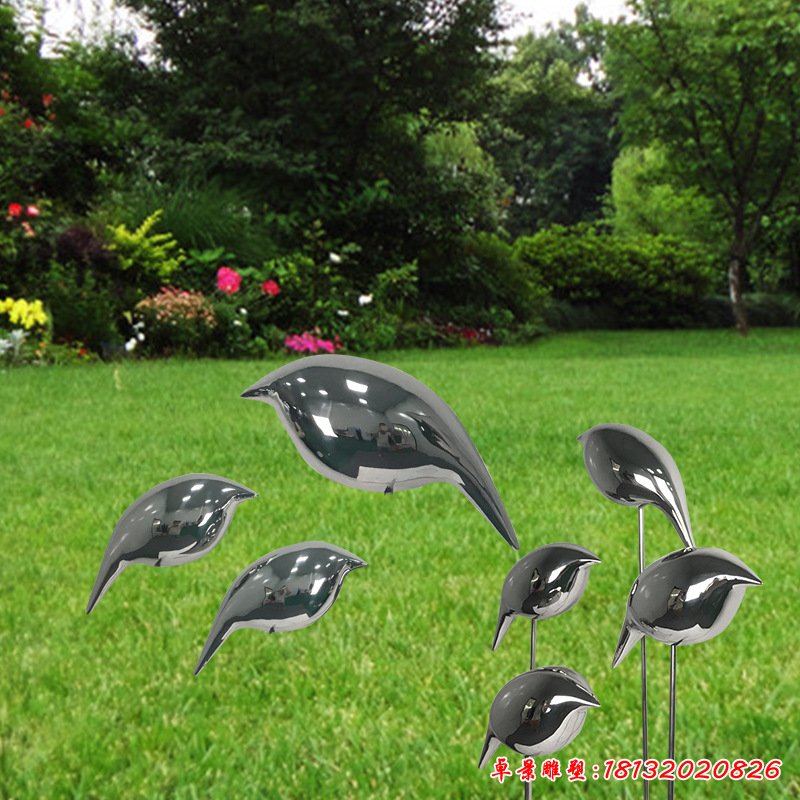 户外不锈钢雕塑创意草坪花园草地鸽子园林抽象小鸟装饰工艺品65579