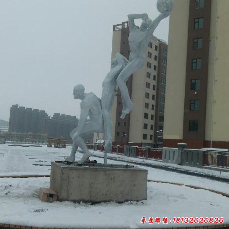 不锈钢打篮球雕塑,公园打篮球雕塑