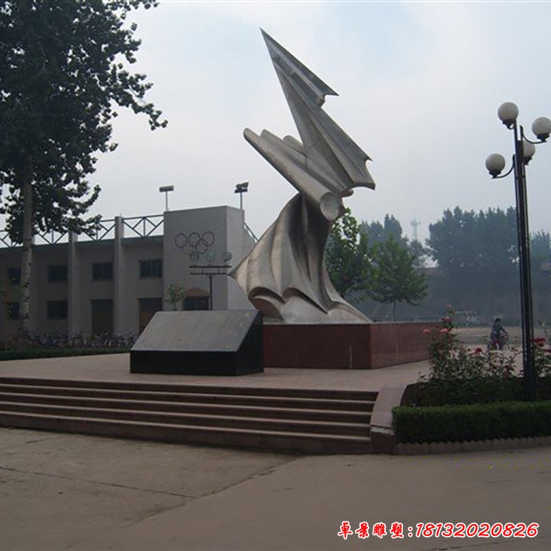 不锈钢飞翔雕塑,校园飞翔不锈钢雕塑 (1)
