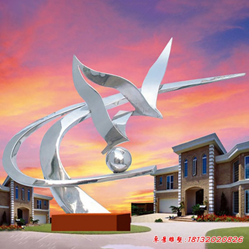 不锈钢飞翔科技   小区景观雕塑