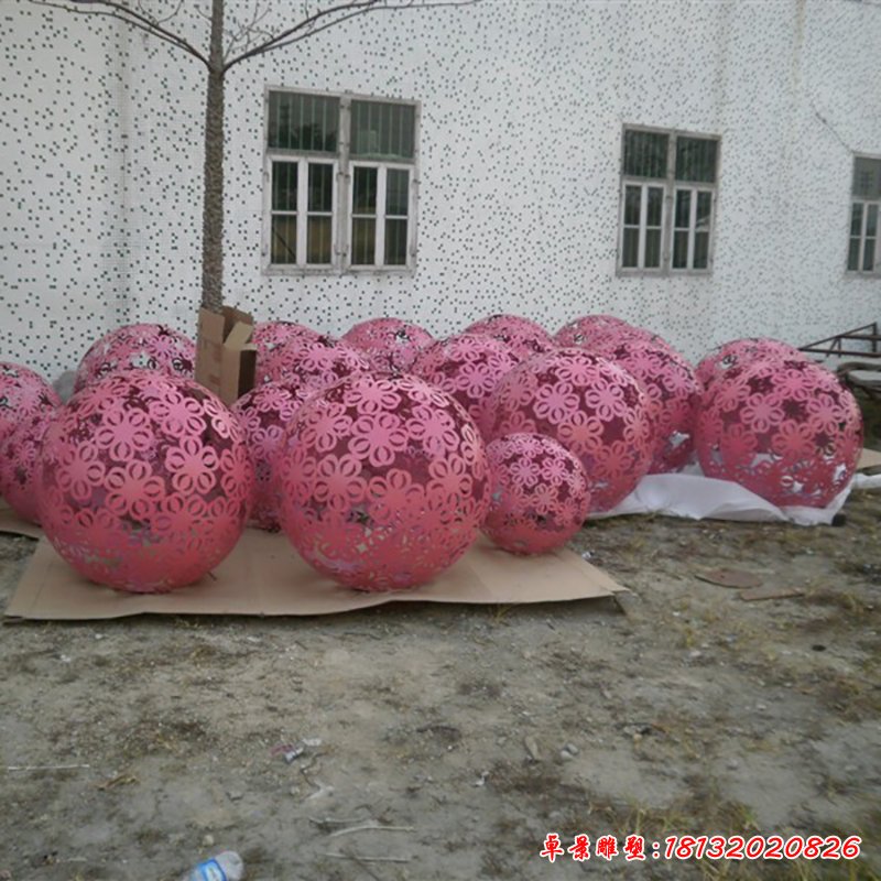 不锈钢镂空球雕塑，不锈钢景观球 (4)