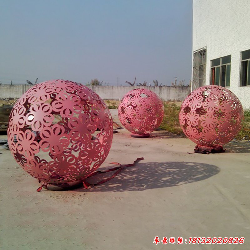 不锈钢镂空球雕塑，不锈钢景观球 (6)