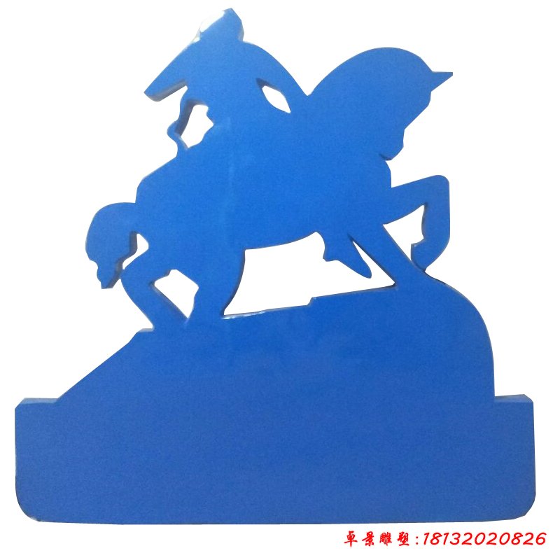 不锈钢抽象骑马人物剪影雕塑