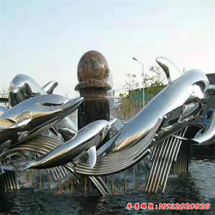 不锈钢海豚雕塑 (7)