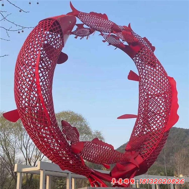 不锈钢鲤鱼景观雕塑