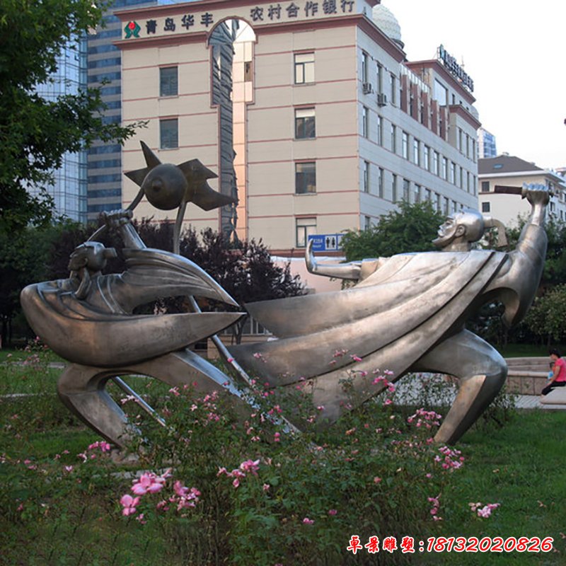 不锈钢比武人物雕塑