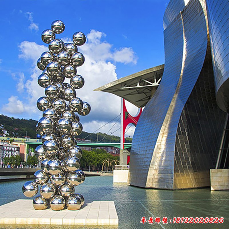 不锈钢抽象龙柱  广场景观雕塑