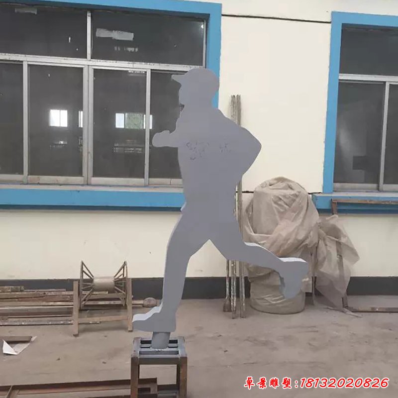 不锈钢跑步雕塑,广场不锈钢运动雕塑 (1)
