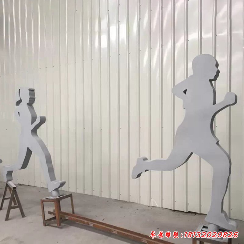 不锈钢跑步雕塑,广场不锈钢运动雕塑 (3)