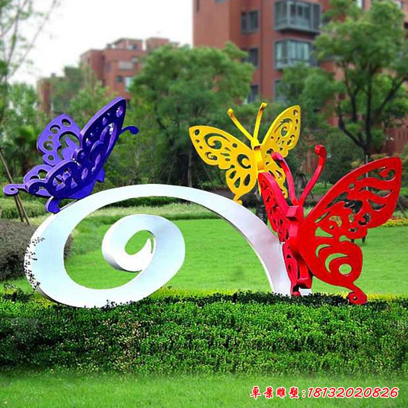 承接各种景观雕塑 不锈钢蝴蝶雕塑 公园绿地不锈钢雕塑加工定制68987