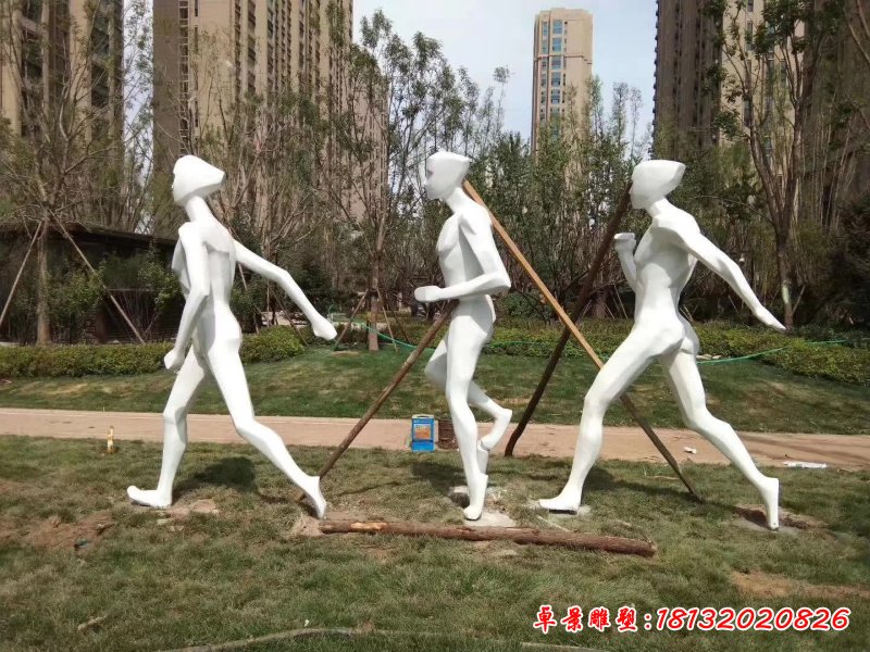 不锈钢抽象竞走人物雕塑