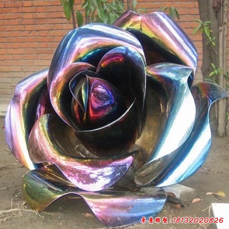 不锈钢玫瑰花雕塑 (3)