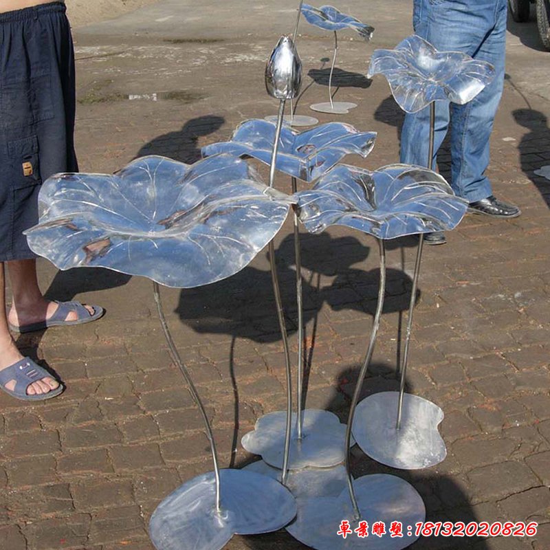不锈钢荷花摆件雕塑