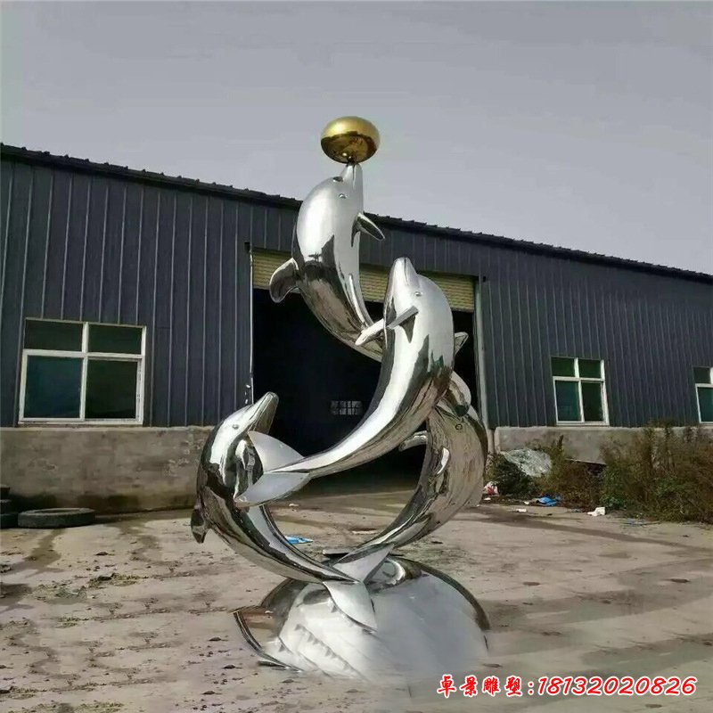 不锈钢海豚雕塑 (16)