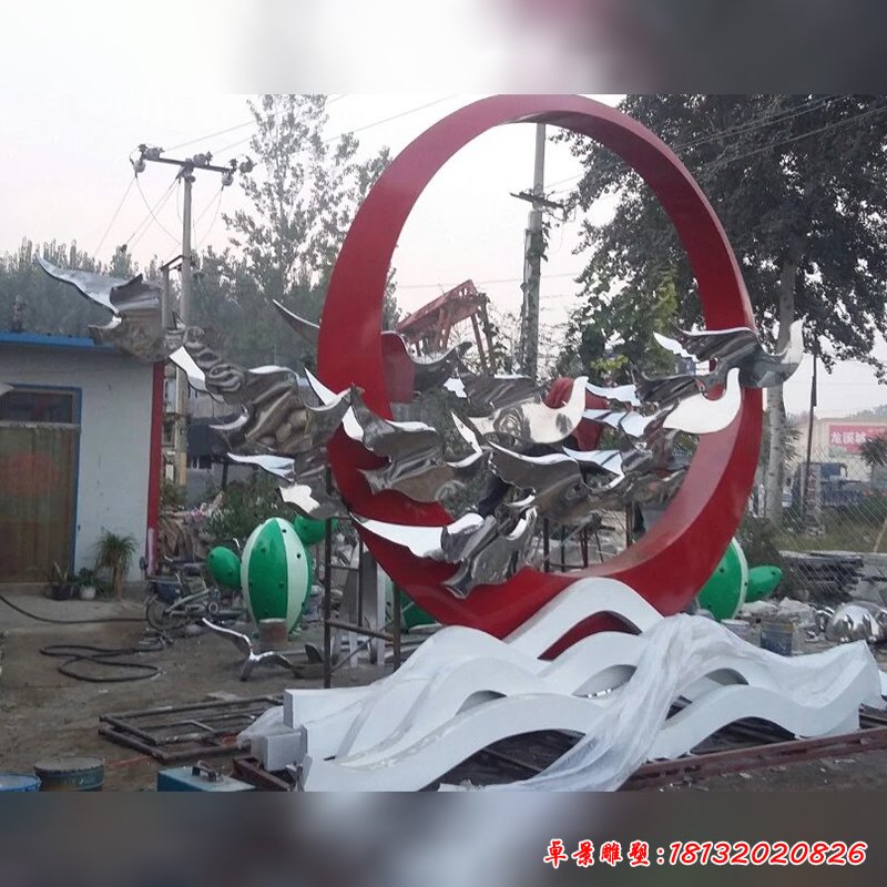 和平鸽不锈钢雕塑,不锈钢广场雕塑 (2)