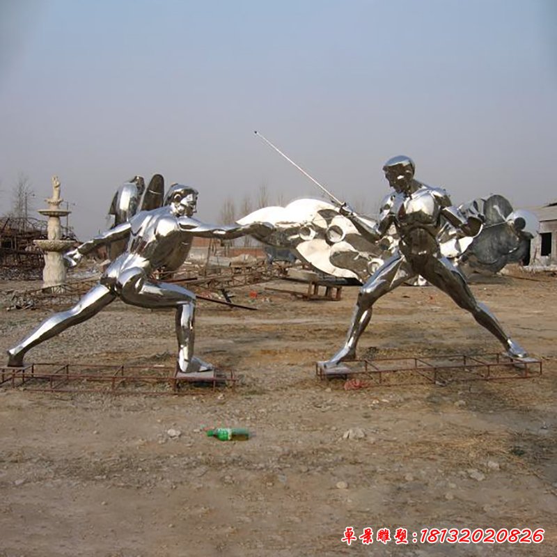 不锈钢击剑运动员雕塑
